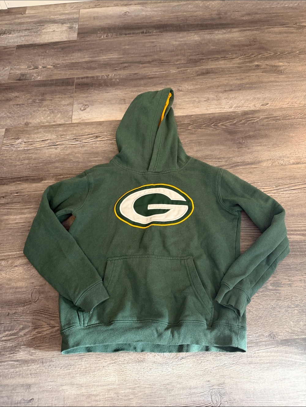 NFL Green Crewneck Hoodie with Yellow Trim and Team Emblem